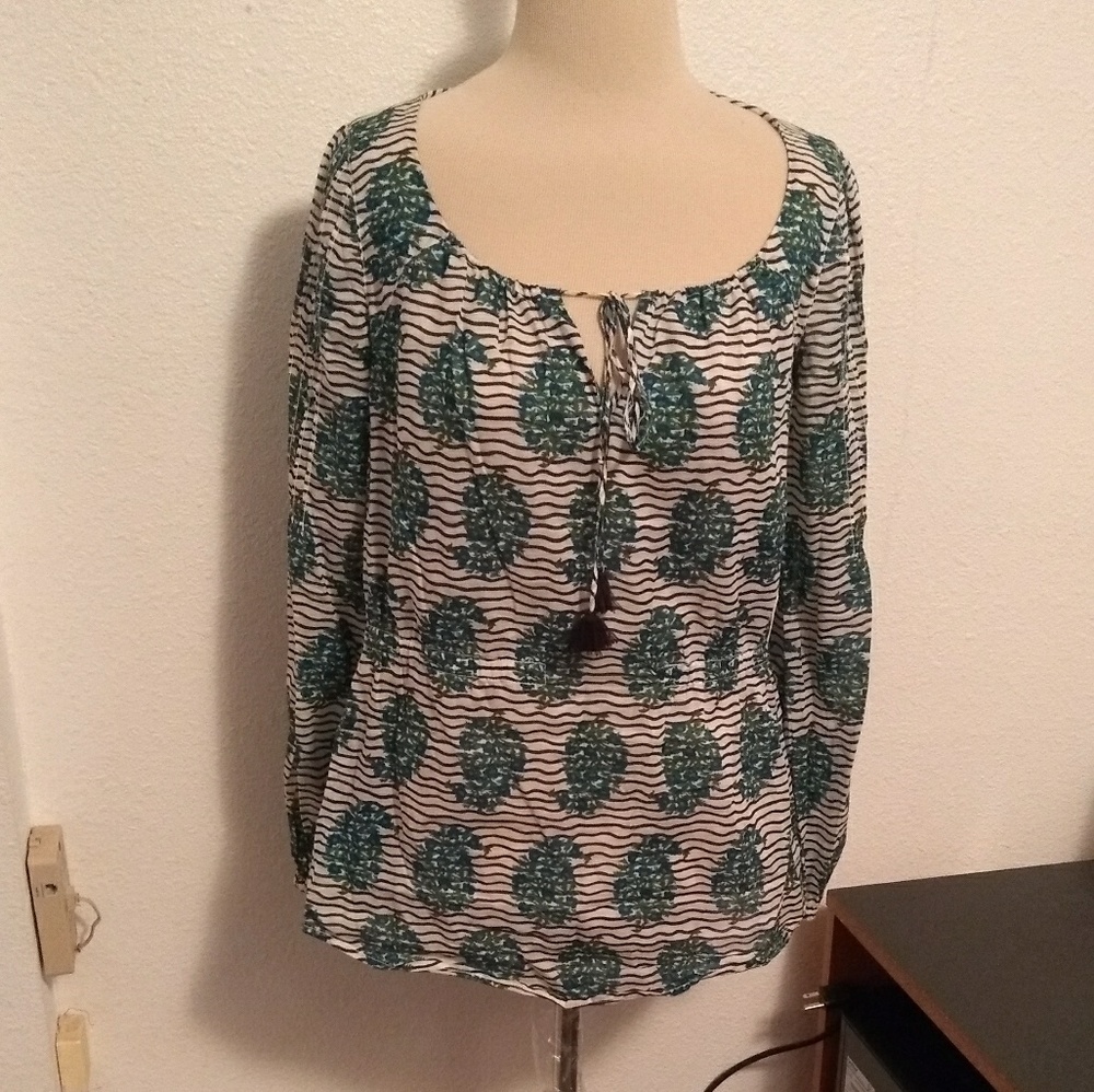 Tory Burch Floral Tassel Blouse.
